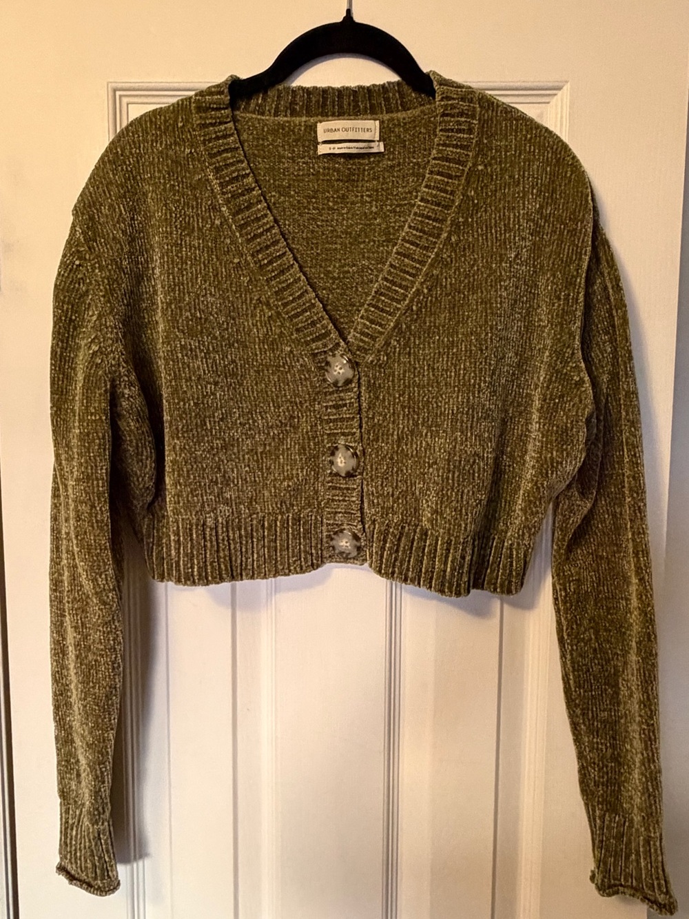Urban Outfitters Maura Chenille Cropped Cardigan Size Small - Picture 2 of 6
